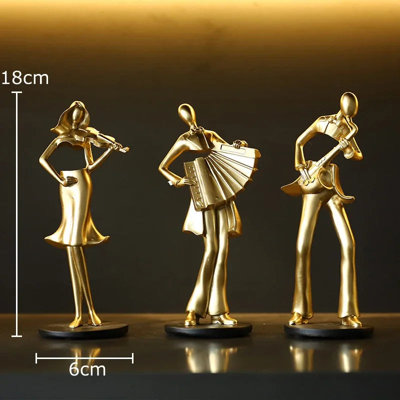 DecorBites™ Accordion Musician Resin Sculpture for Aesthetic Room Decor