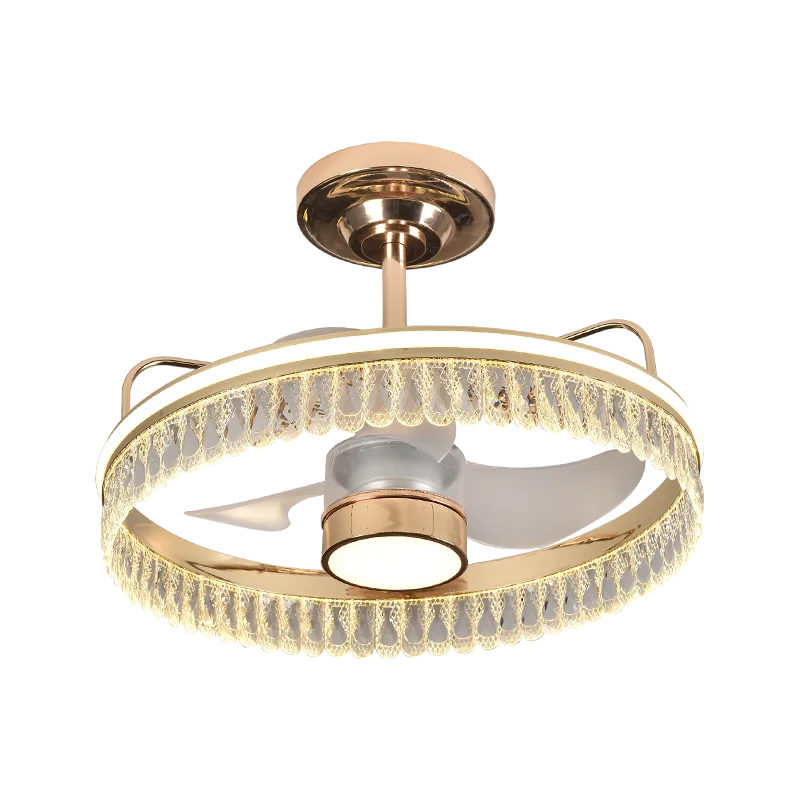 DecorBites™ Black Gold LED Ceiling Fan Chandelier: Luxury Nordic Modern Design