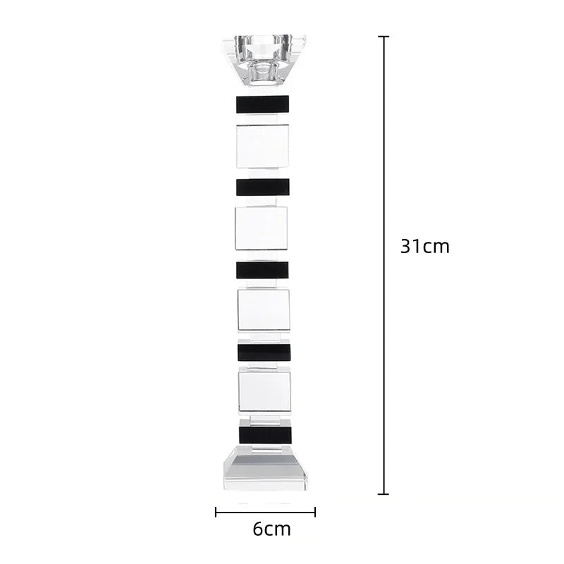 حامل شموع زجاجي هندسي بتصميم كتلة من ديكور بايتس™، إكسسوار ديكور منزلي
