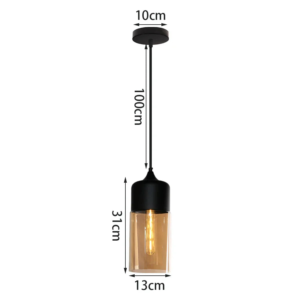 DecorBites™ Glass Shade Pendant Light, Industrial Kitchen Restaurant Decor Lighting