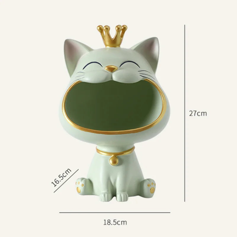 DecorBites™ Lucky Cat Sculpture Storage Box Desk Decoration Miniature Figurine