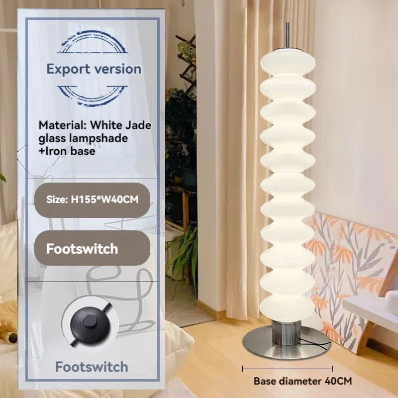 DecorBites™ Gourd Glass Floor Lamp: Nordic Design LED Night Light for Bedroom and Living Room