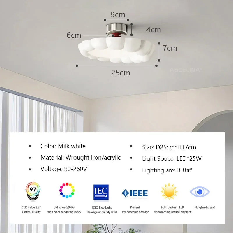 DecorBites™ Cream LED Ceiling Light for Minimalist Home Decor