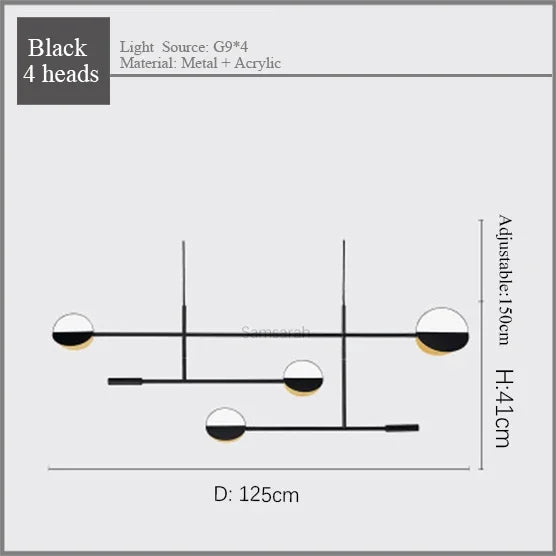 DecorBites™ Geometric Line Iron Pendant Lamp for Living Room, Bedroom, Study, Dining - Home Decor Luminare