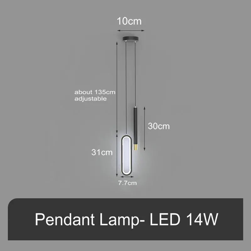 مصابيح DecorBites™ المعلقة باللون الأسود: إضاءة عصرية لغرفة النوم مع كابل طويل