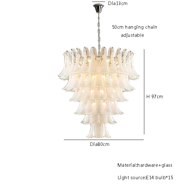 DecorBites™ French Style Glass Chandelier for Living Room Decoration