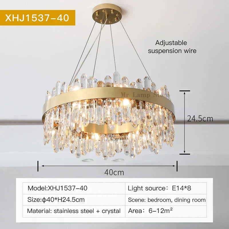 DecorBites™ Crystal Chandelier: Post-Modern High-End Luxury for Living Room, Bedroom, and Restaurant