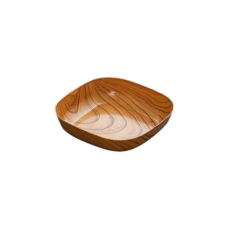 DecorBites™ Imitation Wood Snack Plate Dish Tray for Sushi Breakfast Dried Fruit
