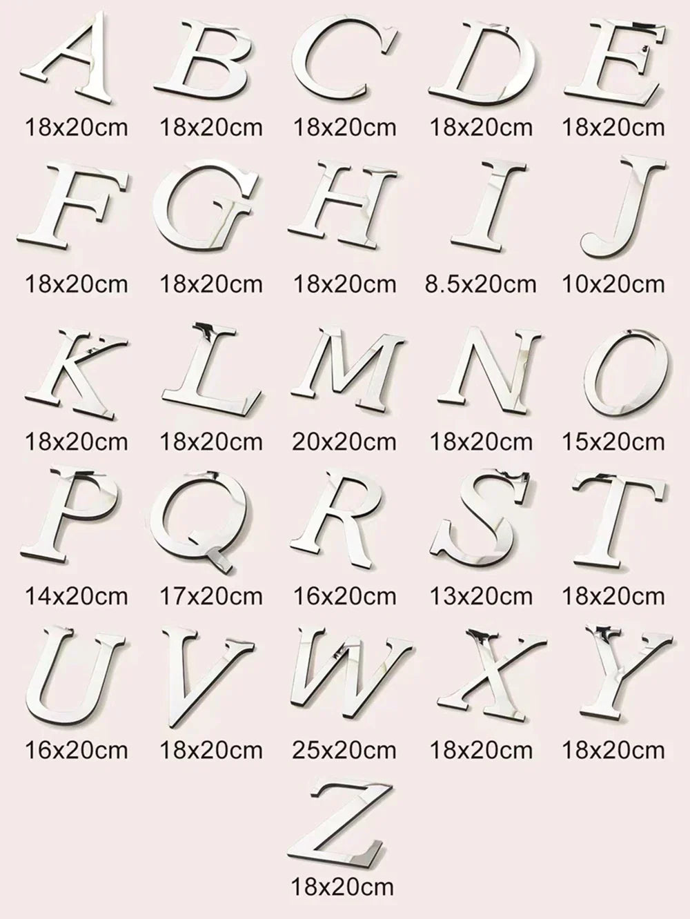 DecorBites™ 20cm Gold/Silver 3D Mirror Letters Wall Stickers For Home Decor