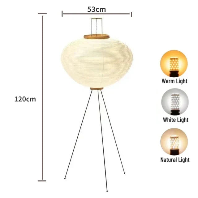 DecorBites™ Japanese Rice Paper LED Floor Lamp Retro Standing Light