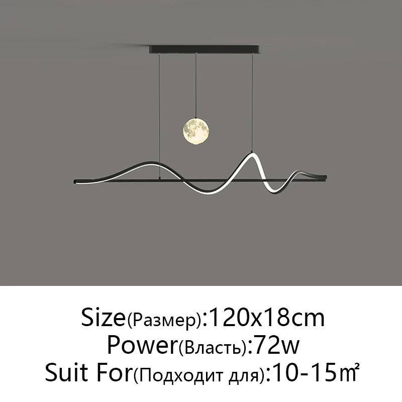 DecorBites™ LED Pendant Light - Modern White/Black Long Line for Home, Restaurant, Office