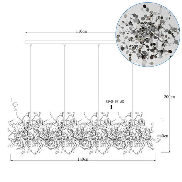 DecorBites™ LED Chandelier: Modern Simplicity for Living, Dining Room, Kitchen, Bedroom - Home Decor Light Fixture