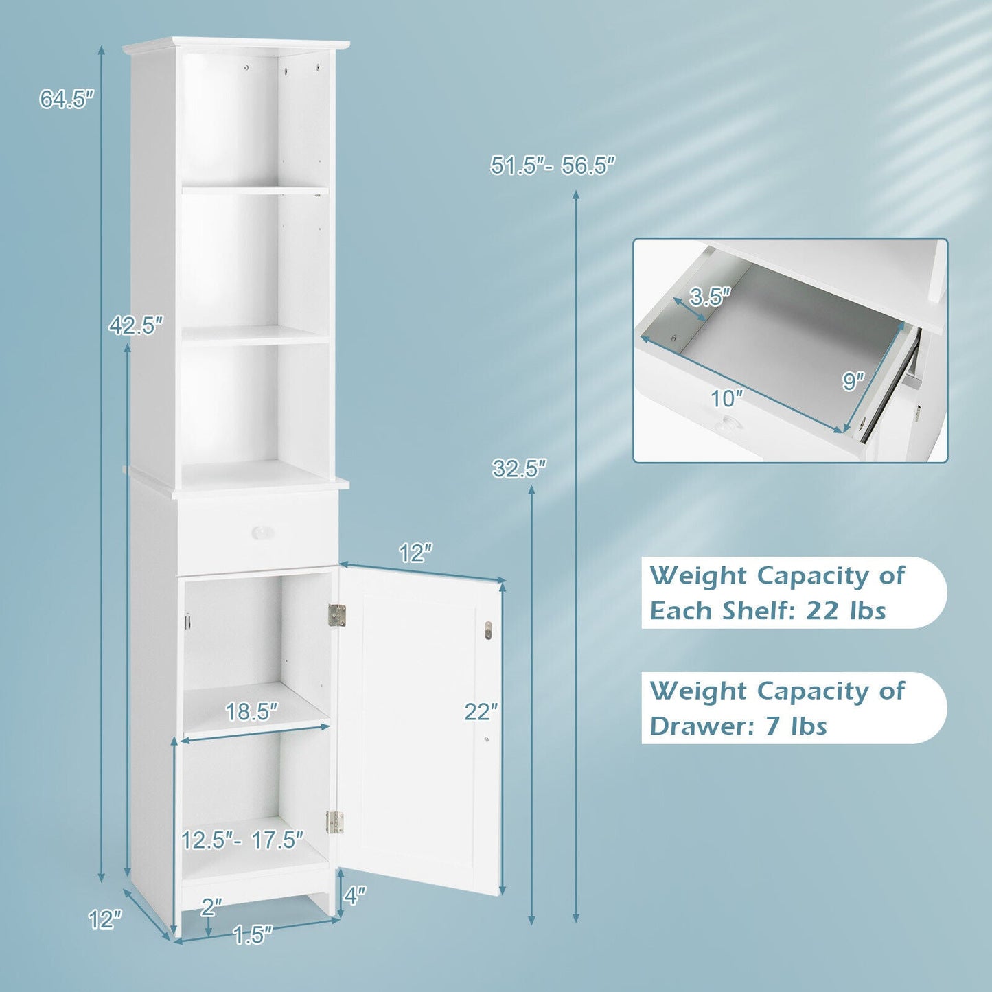 Annalise - Tall Bathroom Cabinets Laundry Room Cabinets