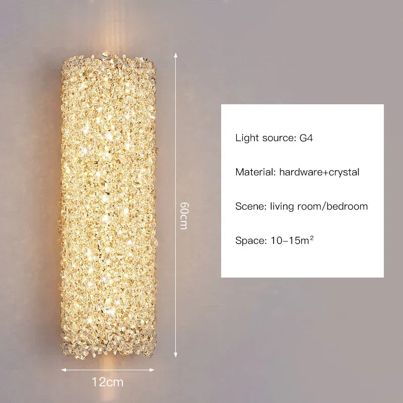 Aplique de pared de cristal DecorBites™ | Lámpara de pared de cobre de diseño moderno para iluminación decorativa del hogar