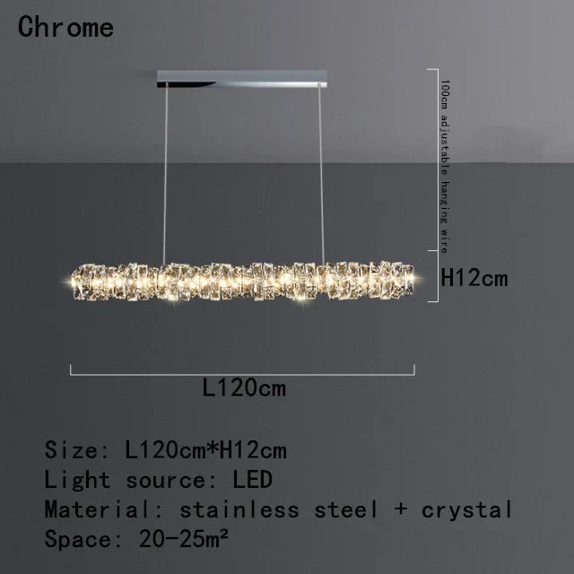 DecorBites™ Crystal Dining Table Pendant Lamp: Elegant Led Decoration for Kitchen Island, Restaurant, Living Room