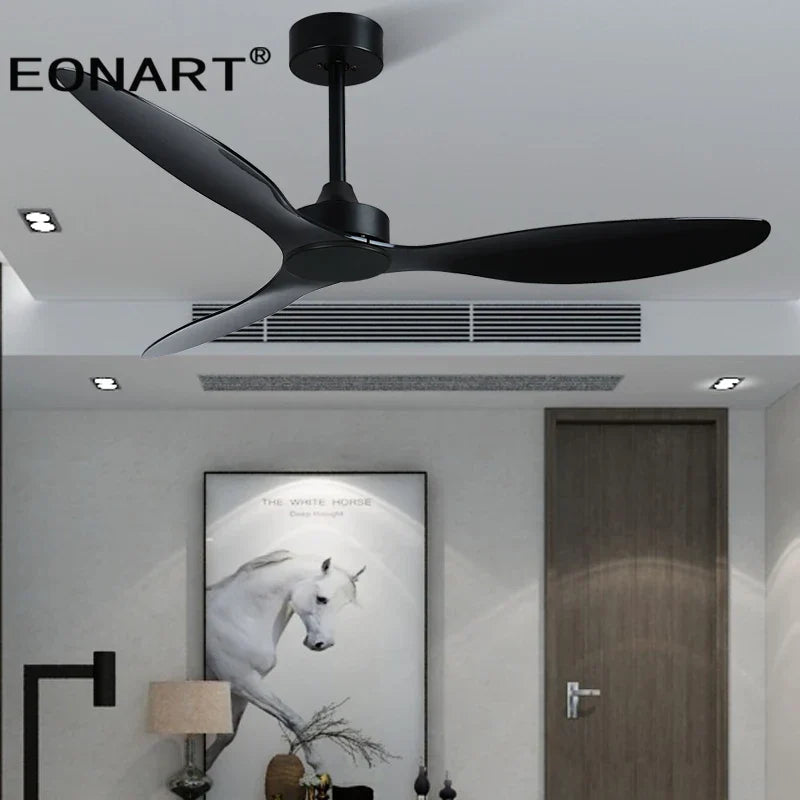 مروحة سقف DecorBites™ بشفرات بلاستيكية أنيقة مقاس 52 بوصة مع مصباح وجهاز تحكم عن بعد