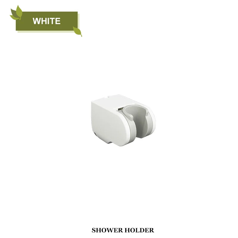 حامل رأس دش DecorBites™ قابل للتعديل للتركيب على الحائط للحمام • قاعدة تثبيت ABS بيضاء