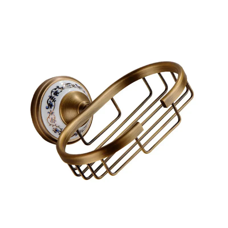 ديكوربايتس™ - طبق صابون سيراميك نحاسي عتيق - سلة صابون نحاسية - إكسسوارات حمام