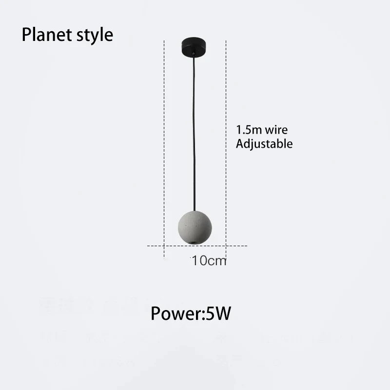 DecorBites™ Cement Chandelier: Industrial Style Pendant Lamp, Retro Modern Decor, 5W Star Fixture