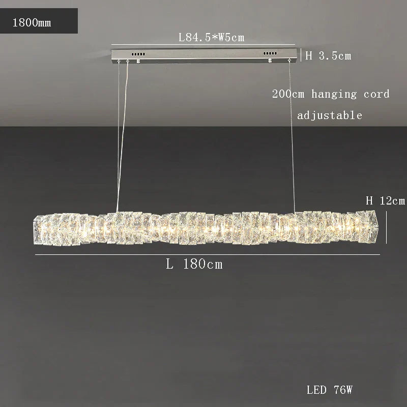 DecorBites™ Glass Chandelier LED Ceiling Light Fixture Modern for Living Room Hotel Dining Hall