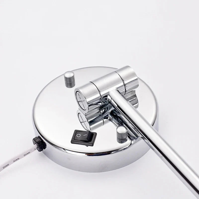 DecorBites™ LED Makeup Mirror 8" Round Wall Mounted Magnifying Bathroom Mirror