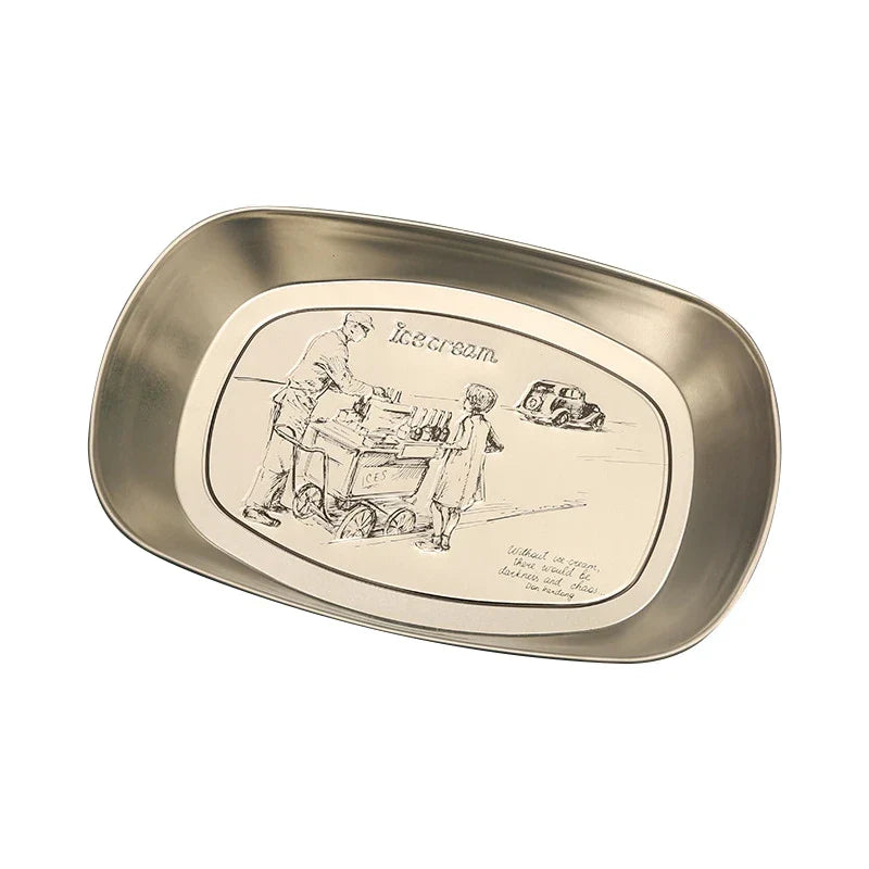 DecorBites™ Christmas Fruit Tray Santa Claus Snowman Print Decorative Plate