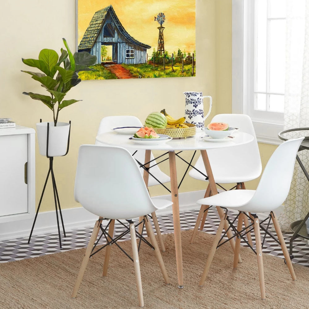 Idunn - Set of 4 Nordic Furniture Wooden Chair with Wooden Legs