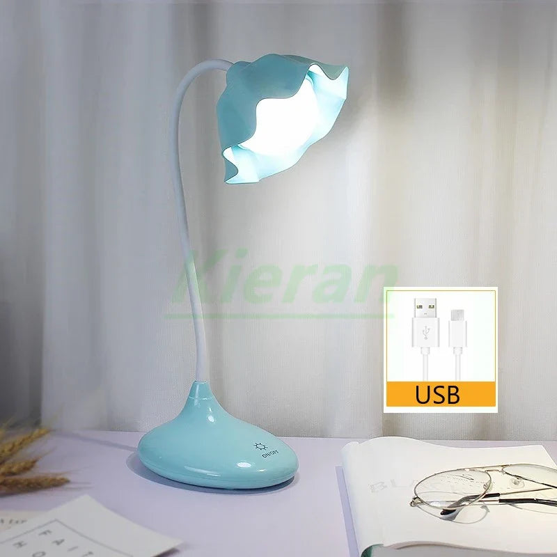 Lámpara de pie Lotus de DecorBites™: Lámpara de escritorio LED moderna para dormitorio, estudio o sala de estar