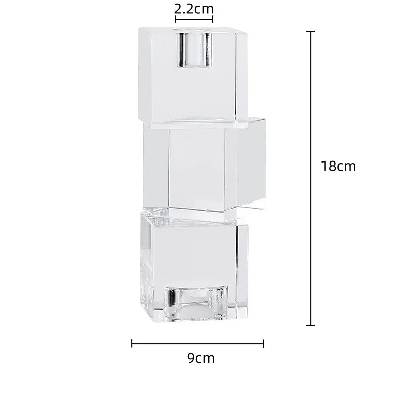 حامل شموع كريستالي هندسي من ديكوربايتس™ - لمسة جمالية لديكور المنزل