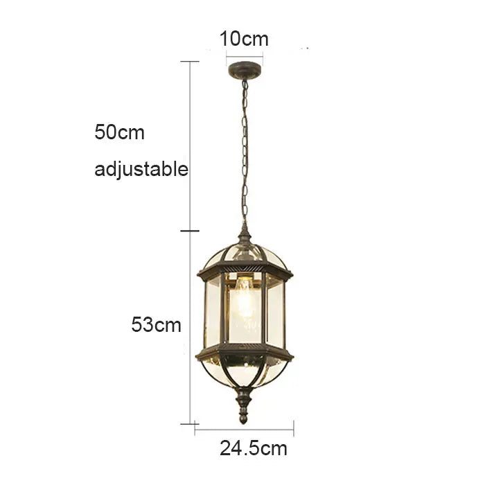 مصباح معلق LED أسود من DecorBites™ للاستخدام الخارجي للشرفات والممرات والإضاءة الخارجية