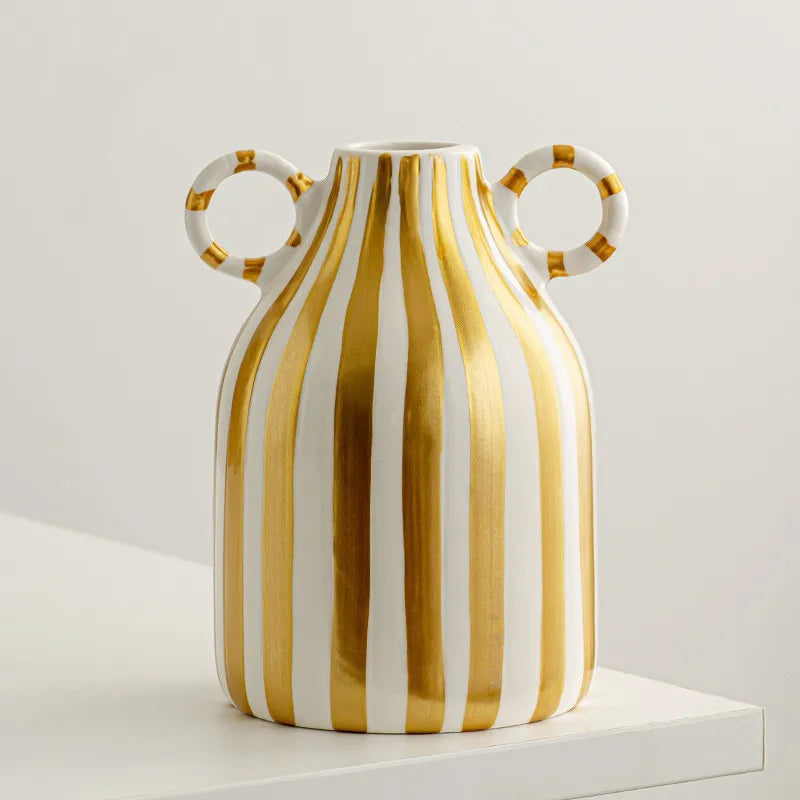 Abstract Ceramic Hydroponic Vase Black & White - E - Vase