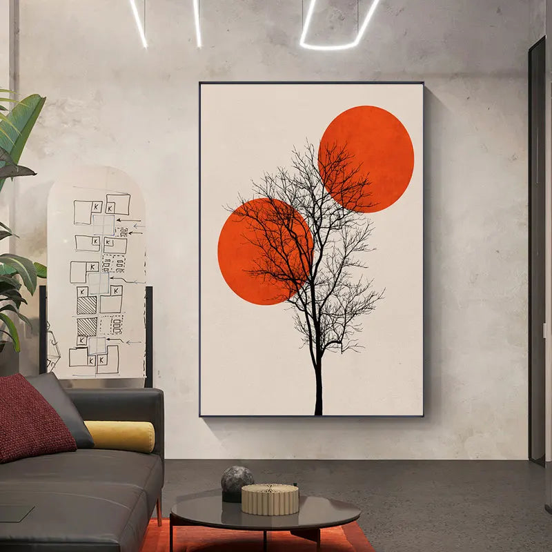 Abstract Winter Landscape Canvas Print - Nordic Style - Posters