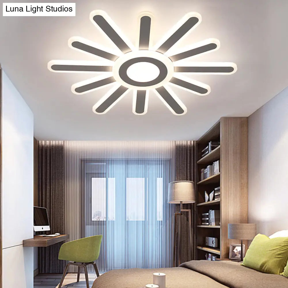 ديكوربايتس™ مصباح سقف LED أكريليك مدمج - بساطة تشبه الشمس، عرض 19.5 بوصة/23.5 بوصة، أبيض - إضاءة دافئة/بيضاء