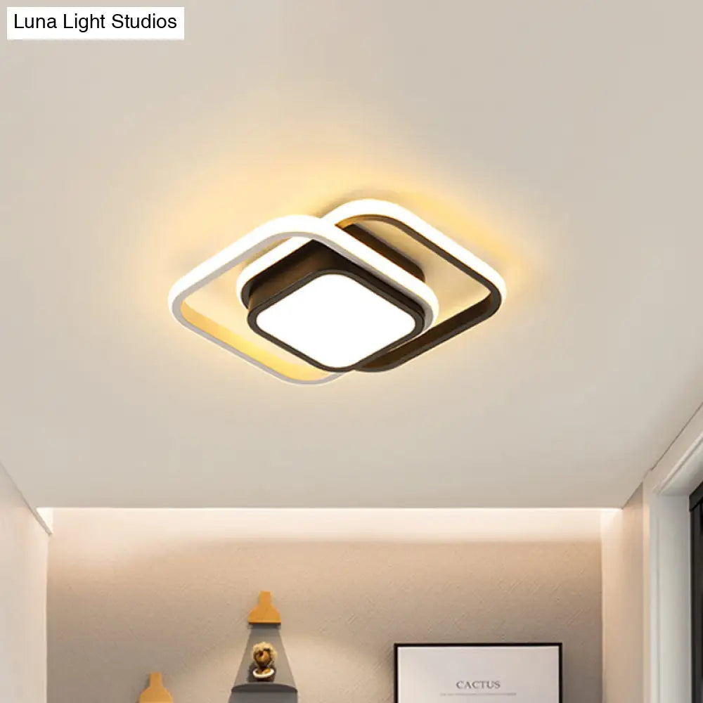DecorBites™ DecorBites™ Acrylic LED Flushmount Simplicity Black-White Ceiling Light for Dress Room - Warm/White Light