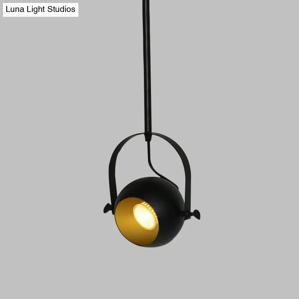 مصباح LED قابل للتعديل على شكل قبة معلّق باللون الأسود العتيق - مع مقبض