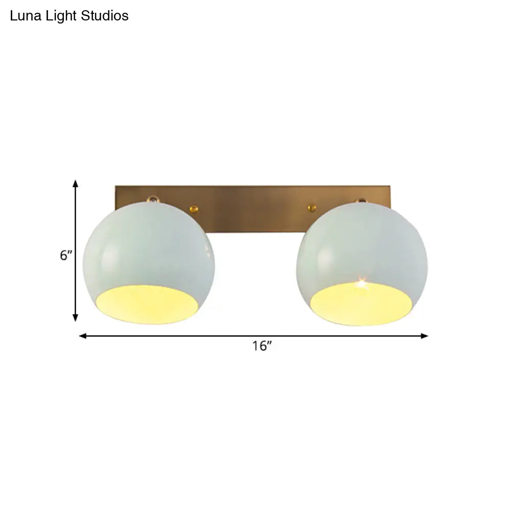 DecorBites™ DecorBites™ Adjustable Macaron Metal Blue Wall Light Fixture with Brass Backplate