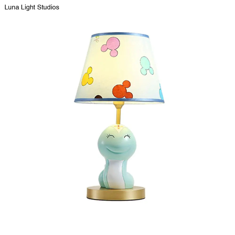 Alessia - Lámpara de noche de resina con forma de serpiente - Luz de mesa azul para la mesilla de noche infantil