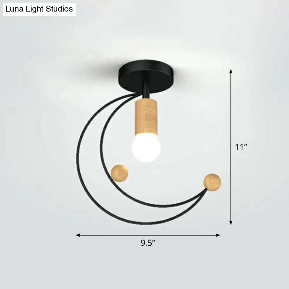 DecorBites™ Lámpara de techo semiempotrada de hierro con marco antiguo - 1 luz para pasillo