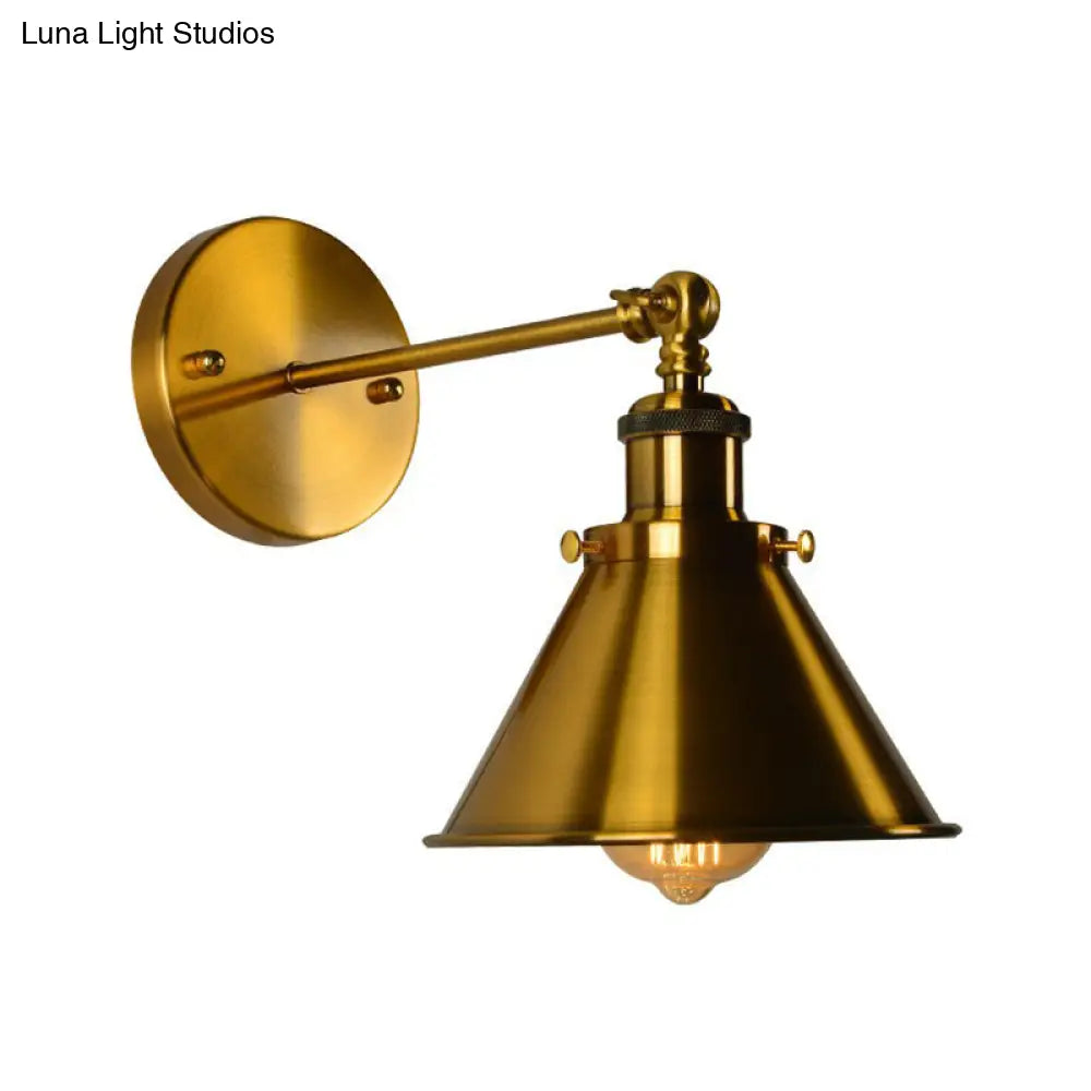 DecorBites™ Antique Gold Swivel Wall Light with Single Bulb