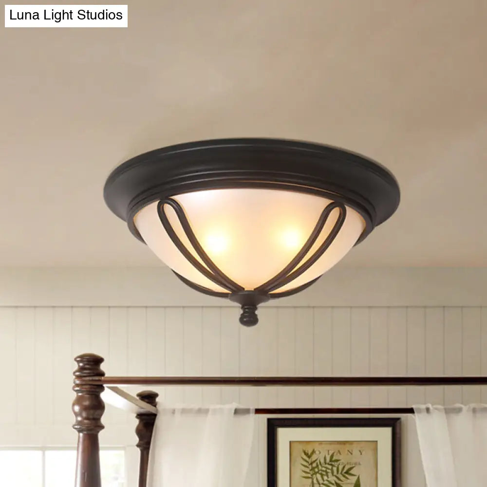 Lámpara de techo empotrada DecorBites™ de cristal opalino antiguo con estructura metálica - Acabado negro, 4 bombillas