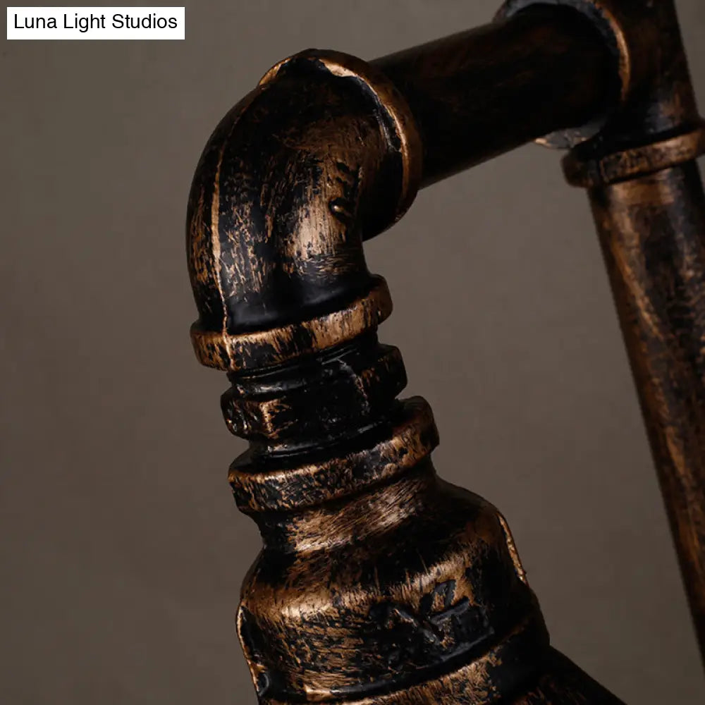 DecorBites™ Antique Rust Water Pipe Iron Wall Mount Light with Cone Shade - 1-Light Restaurant Lighting Fixture