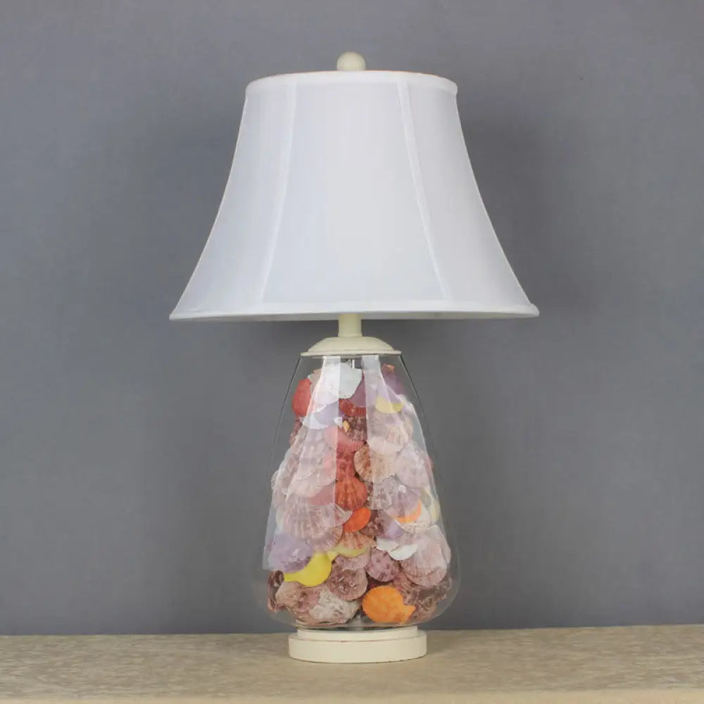 Lámpara de mesilla de noche estilo Imperio antiguo, pantalla de tela blanca, 1 cabezal, 30/40 cm de ancho