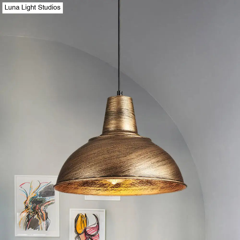 Lámpara de techo colgante de cúpula de estilo antiguo y elegante con colgante metálico - Blanco y negro