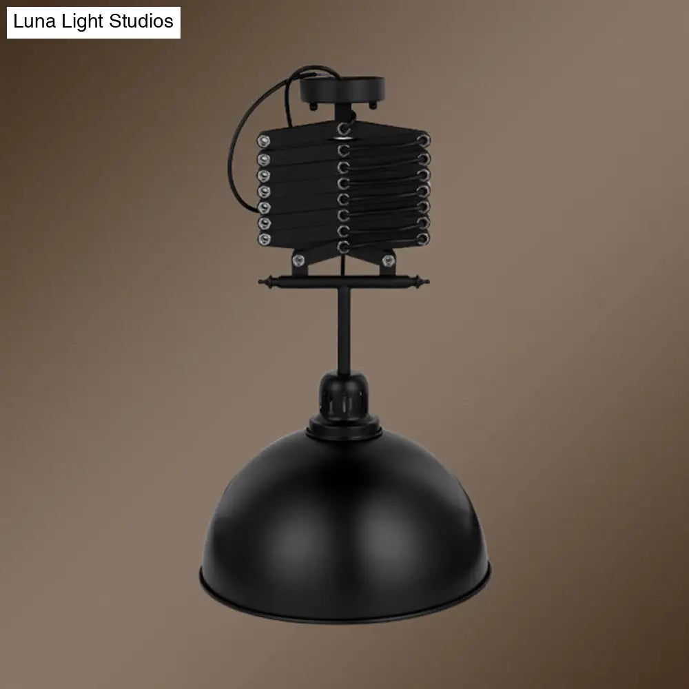 Lámpara de techo colgante de cúpula envejecida - Telescópica, diseño metálico - Ideal para restaurantes - 1 bombilla