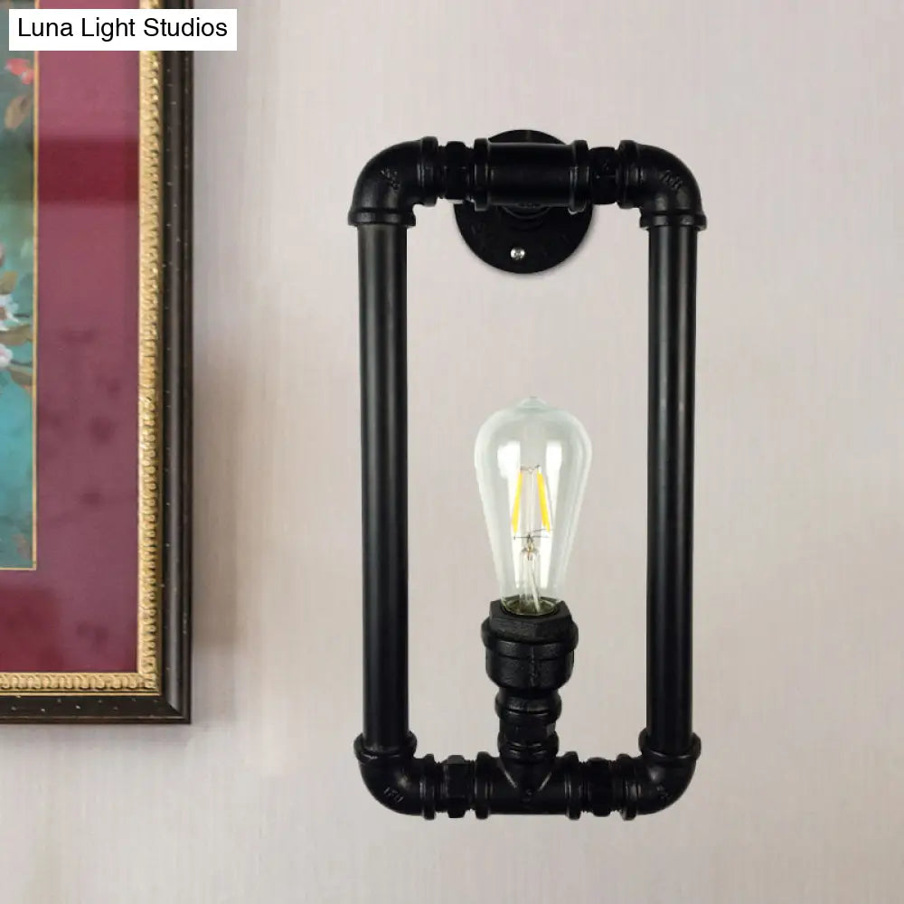 مصباح جداري مستطيل الشكل من الحديد العتيق - مصباح أنبوبي مثبت على الحائط في مقهى