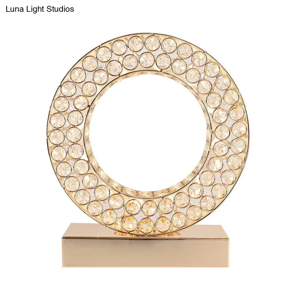 أريا - مصباح طاولة ليلي LED باللون الذهبي الوردي