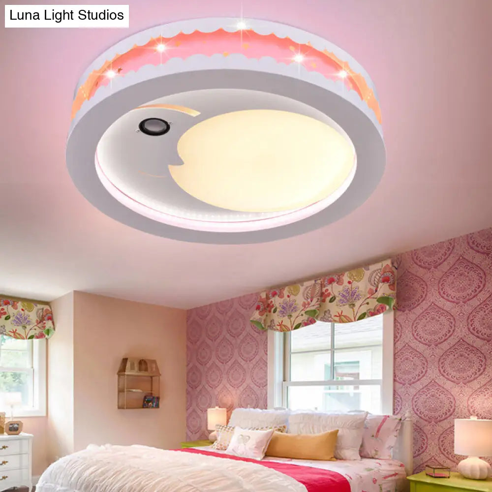 DecorBites™ Art Deco LED Flush Ceiling Light for Kids' Bedrooms - Acrylic Circle Design