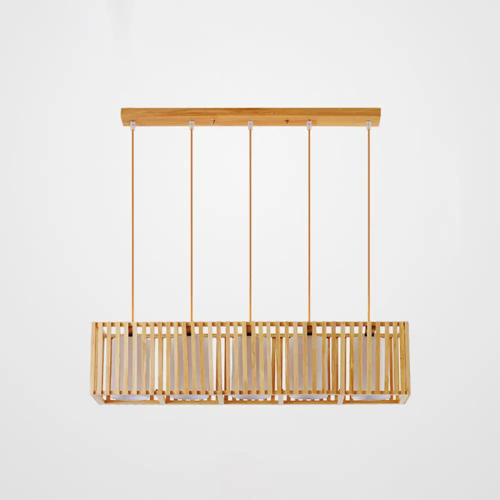 ديكوربايتس™ مصباح معلق خشبي آسيوي على شكل جزيرة - لمسة نهائية من الخشب الطبيعي