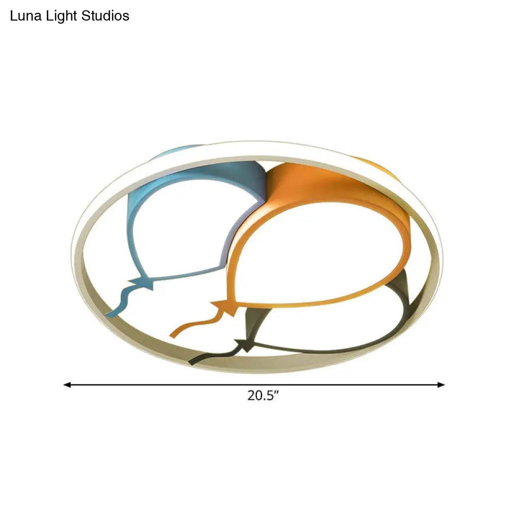 DecorBites™ Balloon Design Flushmount LED Light for Kids' Room - Pink/Yellow, Warm/White Light