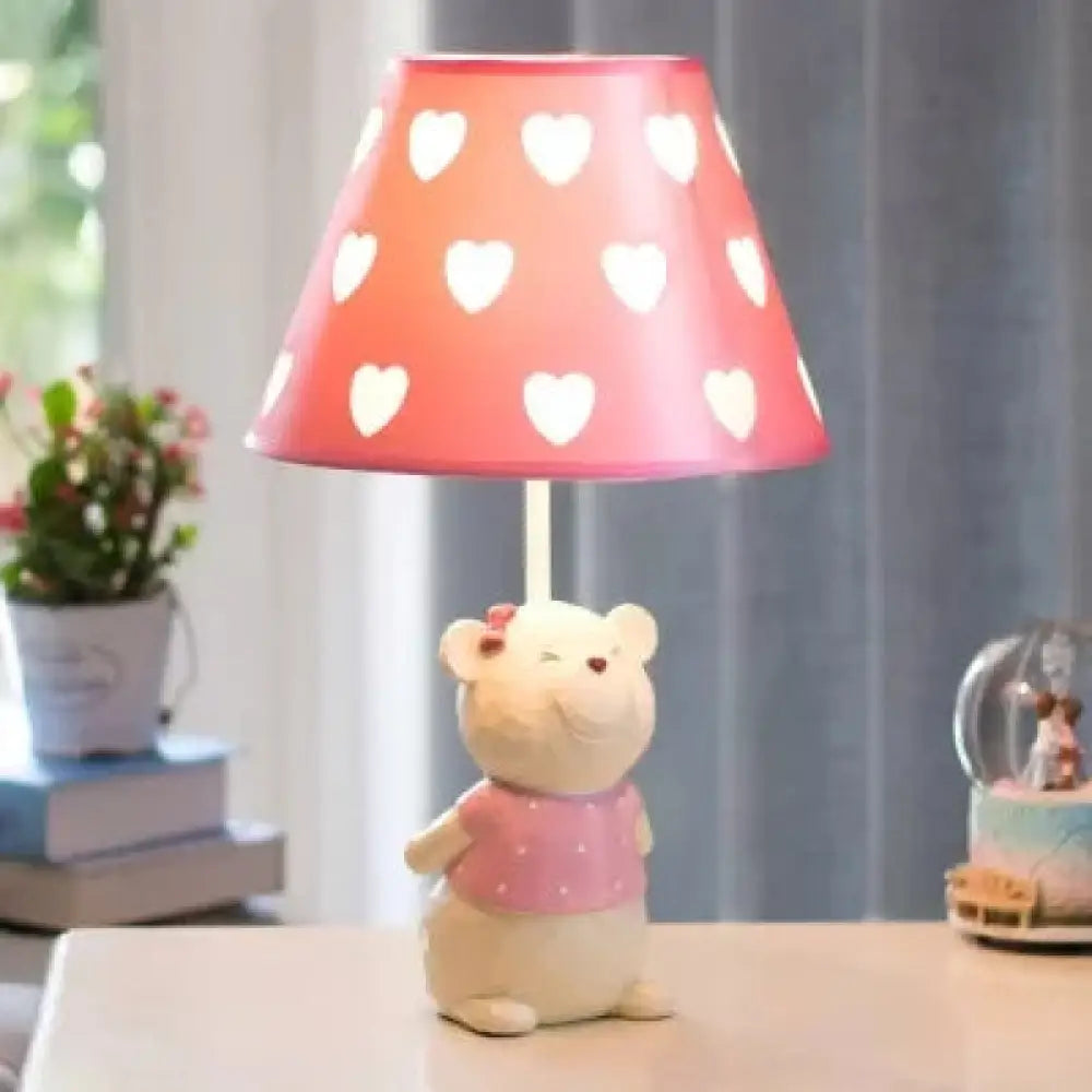 Bear Cartoon Fabric Desk Lamp – Adjustable Bedside Reading Light
